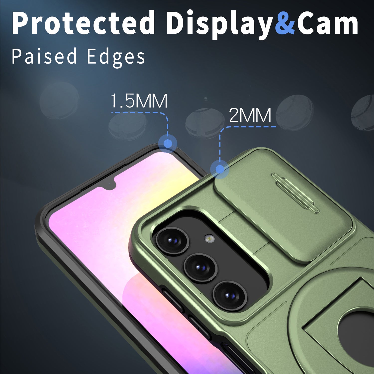 For Samsung Galaxy A24 4G (162.1 x 77.6 x 8.3mm) Case with Kickstand / Slide Camera Cover TPU+PC Phone Shell For Samsung Galaxy A24 4G (162.1 x 77.6 x 8.3mm) Case with Kickstand / Slide Camera Cover TPU+PC Phone Shell
